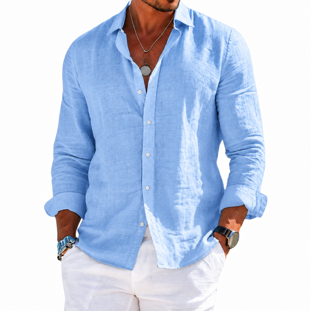 Camisa Divaio Manga Longa, Linho Premium 100%