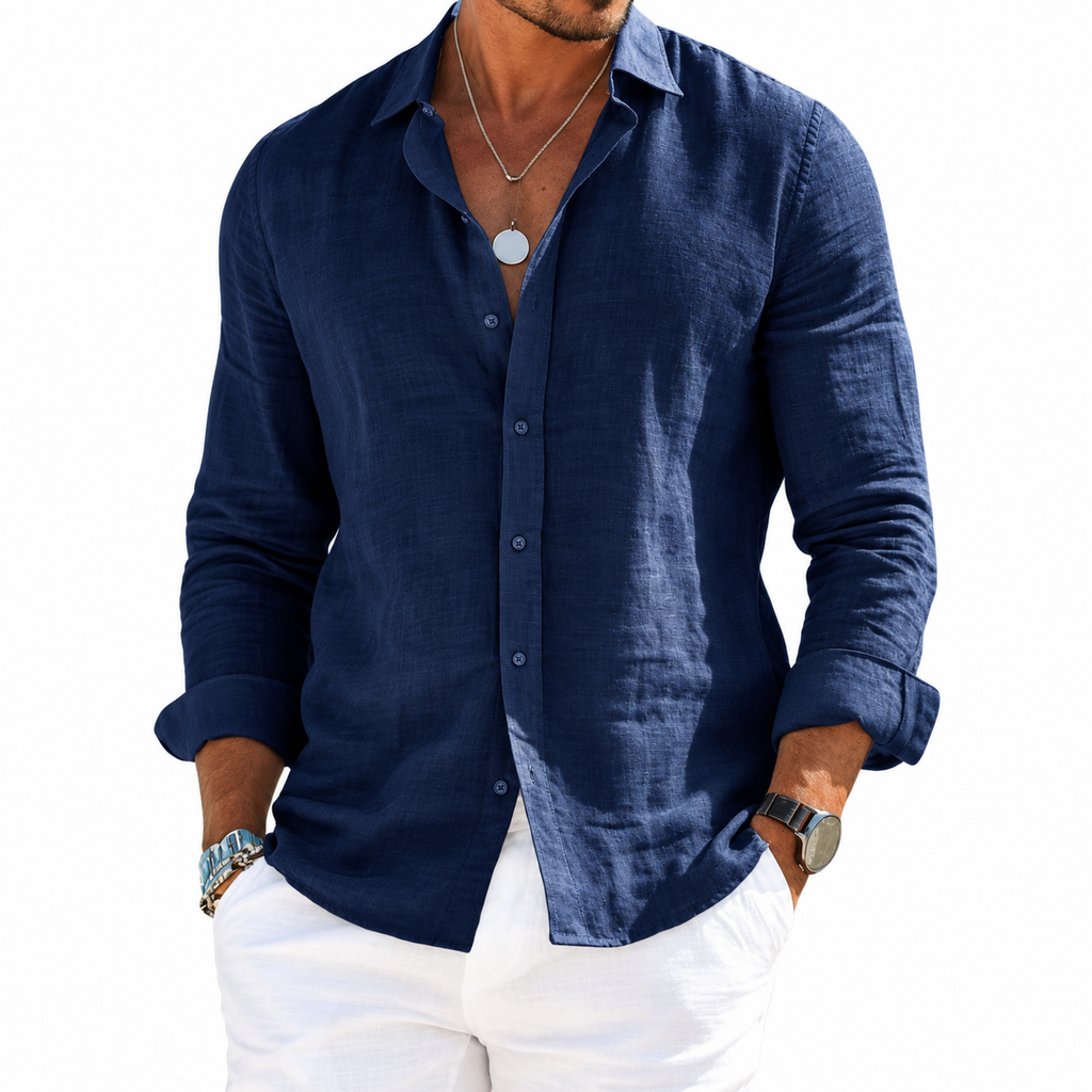 Camisa Divaio Manga Longa, Linho Premium 100%