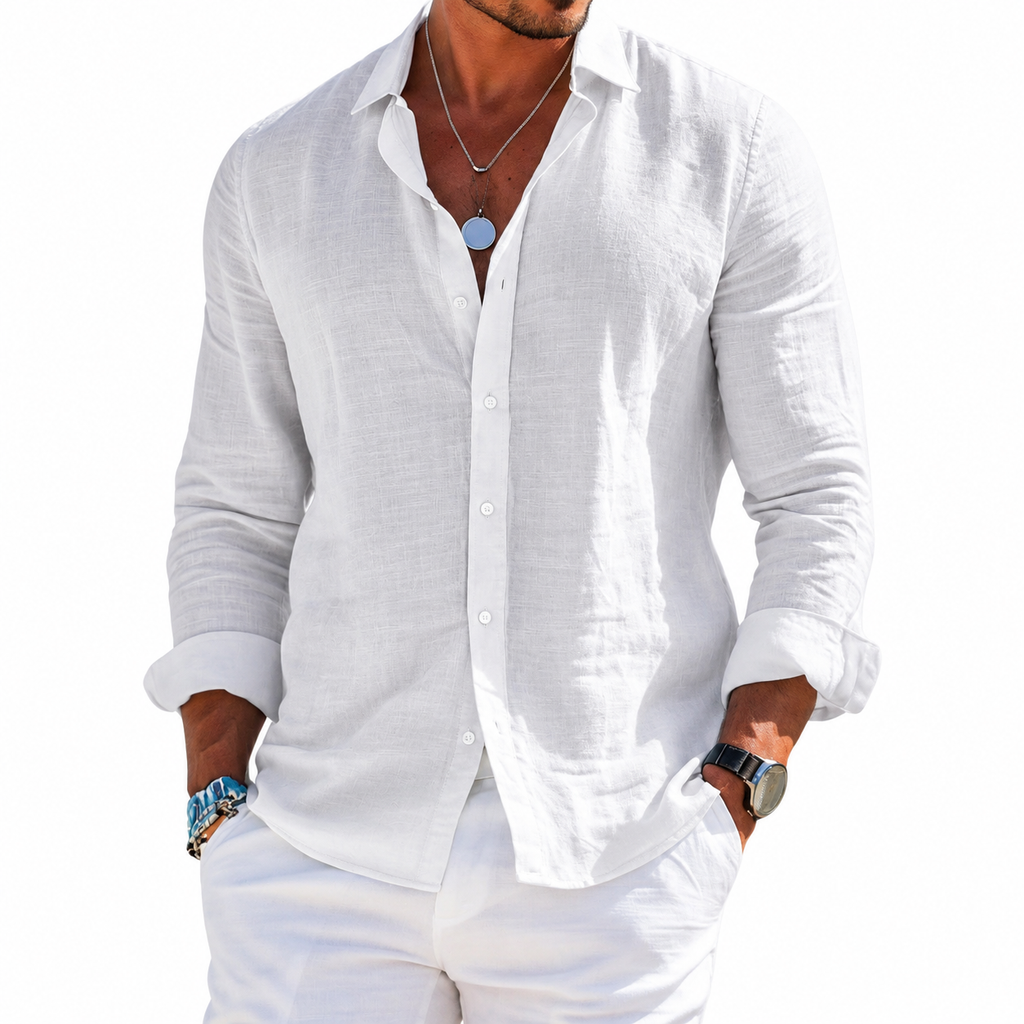 Camisa Divaio Manga Longa, Linho Premium 100%