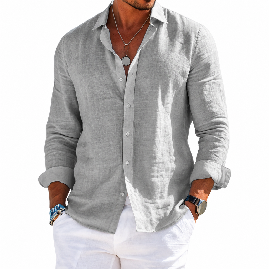 Camisa Divaio Manga Longa, Linho Premium 100%