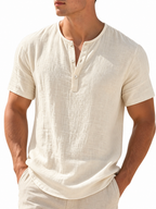 Camisa Romano Manga Curta, Linho Premium 100%
