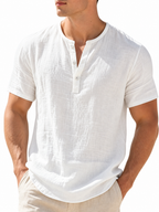 Camisa Romano Manga Curta, Linho Premium 100%