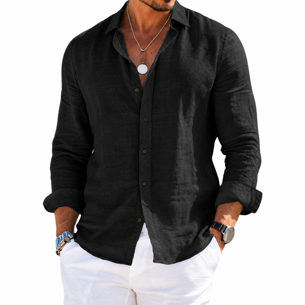 Camisa Divaio Manga Longa, Linho Premium 100%
