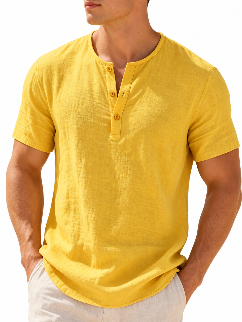 Camisa Romano Manga Curta, Linho Premium 100%