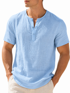Camisa Romano Manga Curta, Linho Premium 100%