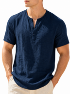 Camisa Romano Manga Curta, Linho Premium 100%