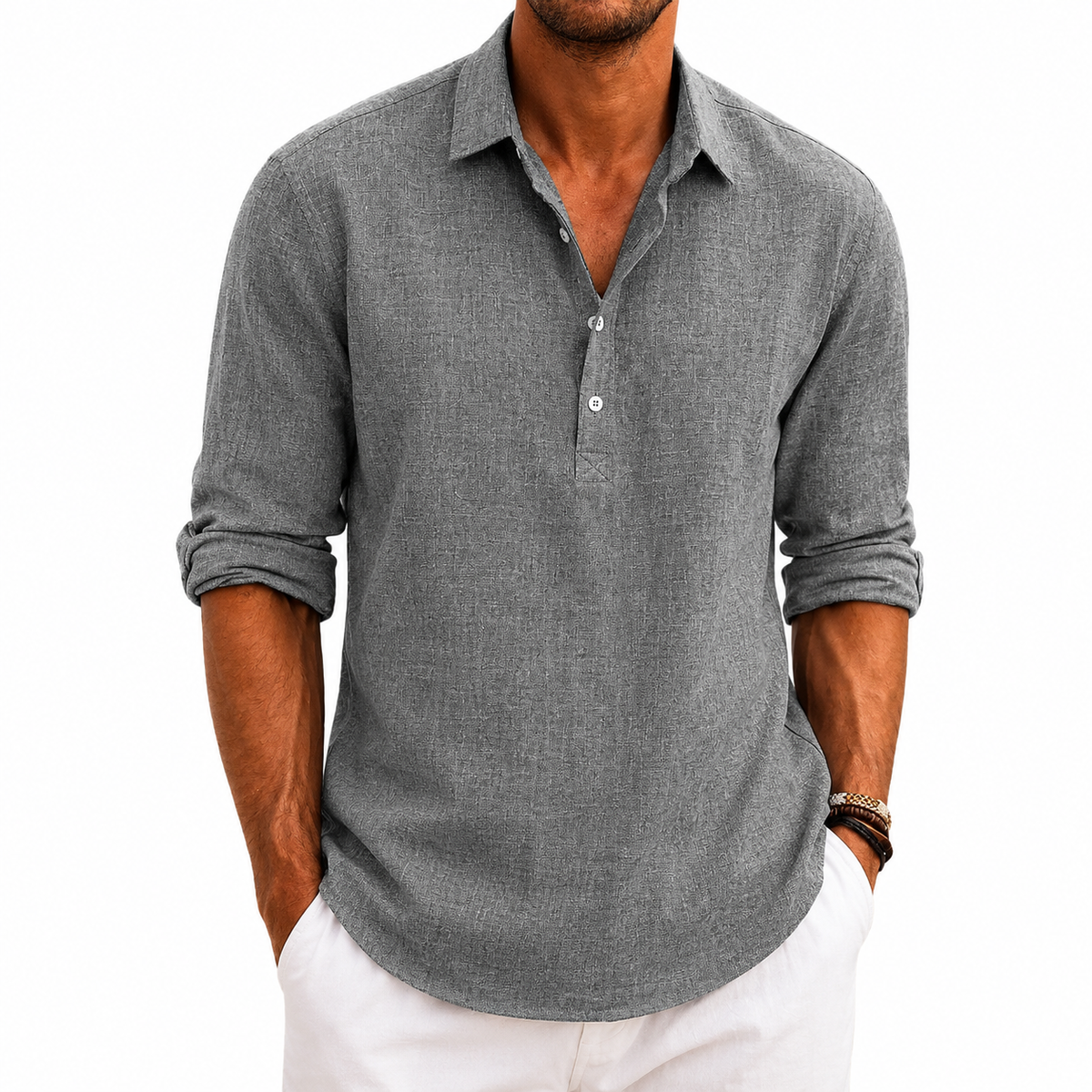 Camisa Amalfi Manga Longa, Linho Premium 100%