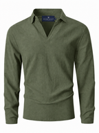 Camisa Greco Manga Longa, Linho Premium