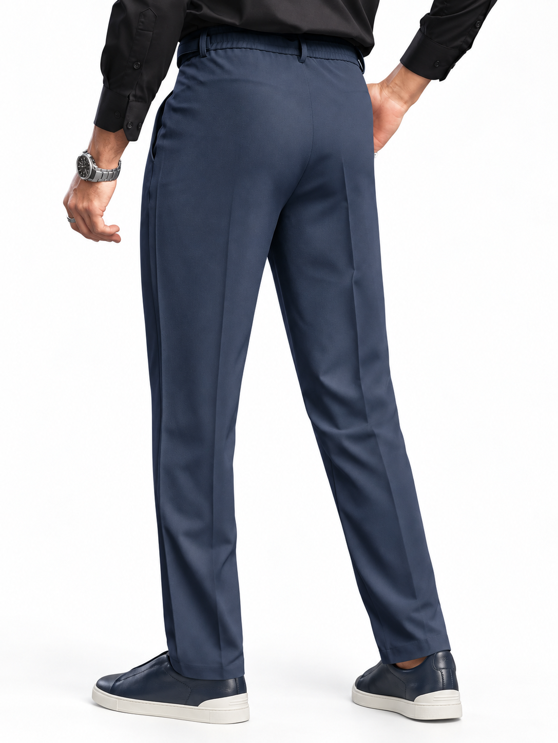 Calça de Alfaiataria Firenze, Cós Transpassado com Fivela Lateral.