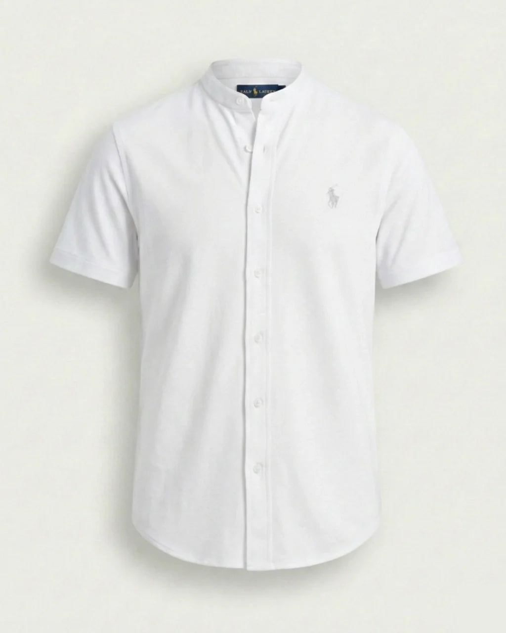 Camisa Manga Curta Gola Padre 100% Algodão - Branca